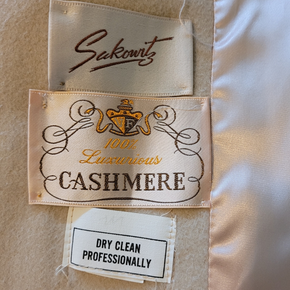 Vintage Sakowitz Cashmere Button Coat with Self Tie - Picture 6 of 14